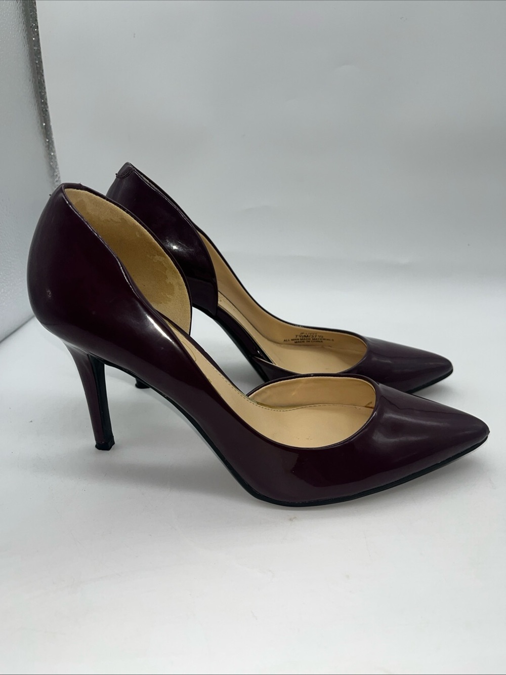 Jessica Simpson Purple Parent Leather D'Orsay Pumps Heels Sz 7.5 M